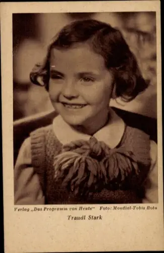 Ak Schauspielerin Traudl Stark, Portrait