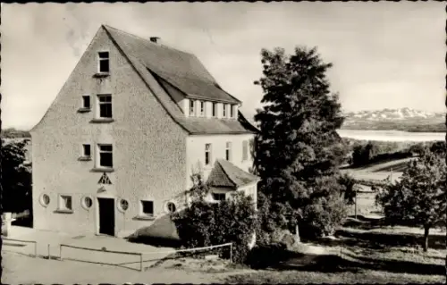 Ak Meersburg am Bodensee, Jugendherberge, Bodensee, Riedetsweiler, Schwarz-Weiß-Foto