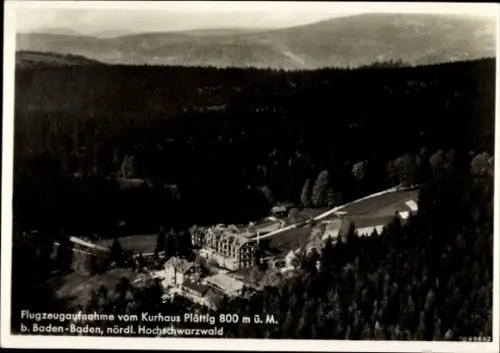 Ak Bühlertal im Schwarzwald, Kurhaus Plättig, Fliegeraufnahme