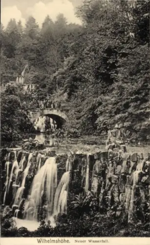 Ak Bad Wilhelmshöhe Kassel in Hessen,  Neuer Wasserfall, Wasserfall, Natur, Landschaft