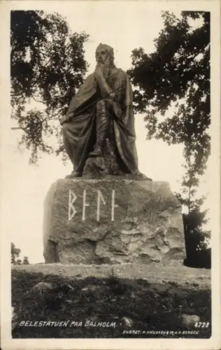 Ak Balholm Sogn Norwegen, Statue, BENE, Bezeichnung,  KnuDSen, Bergen