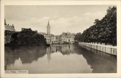 Ak Den Haag Südholland Niederlande, Blick auf den Hofteich