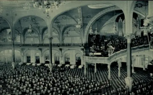 Ak Oostende Ostende Westflandern, Kursaal, Salle des Concerts,  große leere Sitzreihen, Bühne, el
