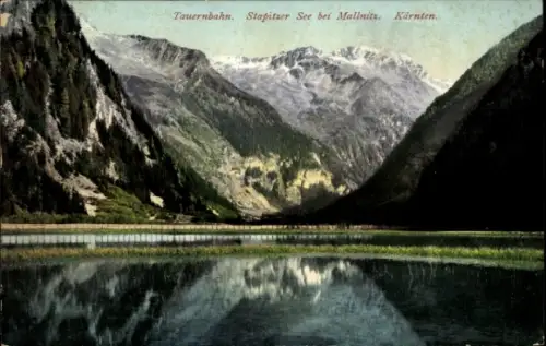 Ak Mallnitz in Kärnten, Tauernbahn, Stapitzer See,  Kärnten, Berge, Wasser