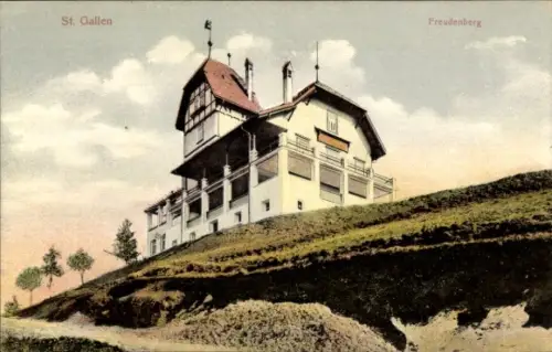 Ak St. Gallen Stadt Schweiz,  Freudenberg, Gebäude, Landschaft, 