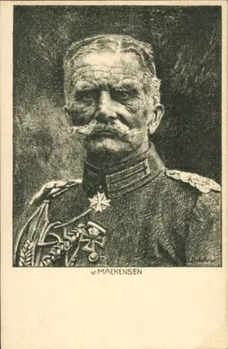 Künstler Ak Offizier August von Mackensen, Portrait