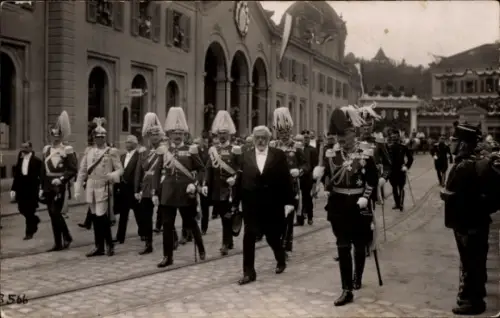 Ak Kaiser Wilhelm II in der Schweiz, Offiziere