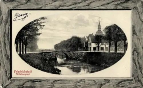 Präge Passepartout Ak Friedrichstadt an der Eider Nordfriesland, Mittelburgwall
