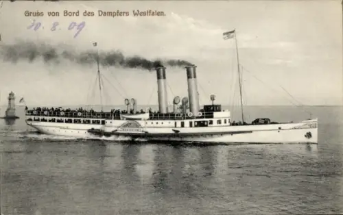 Ak Seebäderdampfer Westfalen, Borkum