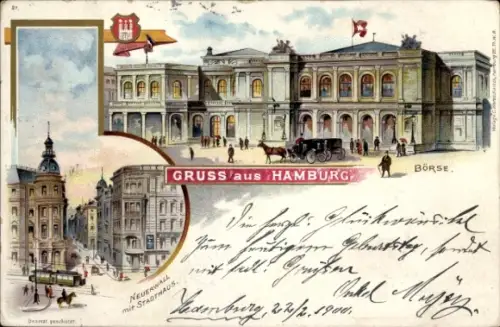 Litho Hamburg, Börse, Neuerwall, Stadthaus