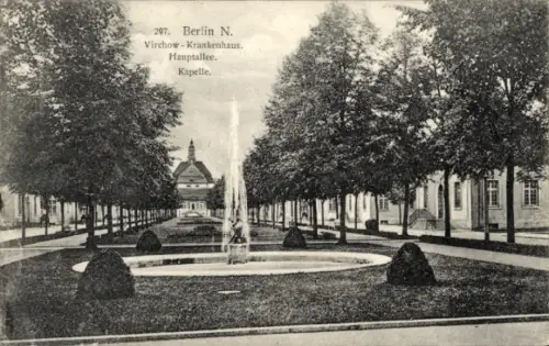 Ak Berlin Wedding, Virchow Krankenhaus, Hauptallee, Kapelle