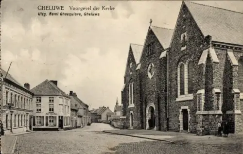Ak Gheluwe Geluwe West-Vlaanderen, Voorgevel der Kerke