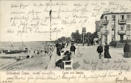Ak Selenogradsk Ostseebad Cranz Ostpreußen, Corso und Seesteg