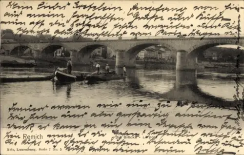 Ak Remich an der Mosel Luxemburg, Brücke