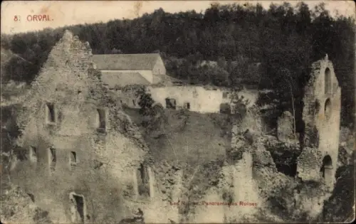 Ak Orval Florenville Wallonien Luxemburg, Abbaye d'Orval, Panorama des Ruines