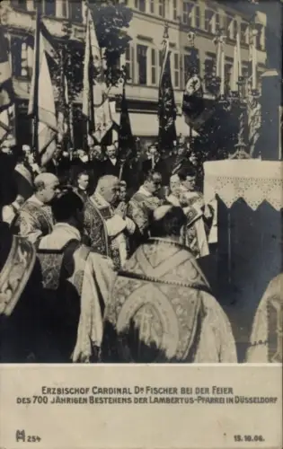 Ak Düsseldorf am Rhein, Erzbischof Kardinal Dr. Fischer, Feier, 700 Jahre Lambertus-Pfarrei