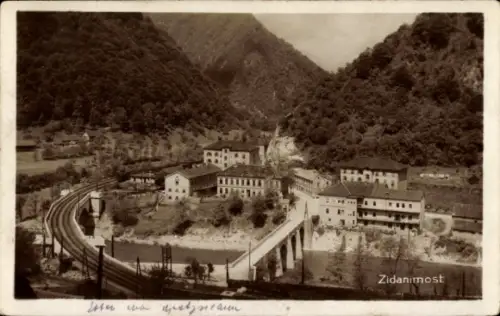 Ak Zidani Most Steinbrück Slowenien, Gesamtansicht, Brücke