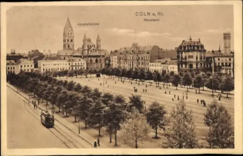 Ak Köln am Rhein, Apostelkirche, Neumarkt