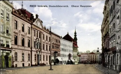 Ak Ried im Innkreis Oberösterreich, RIED Innkreis, Deutschösterreich, Oberer Hauptplatz