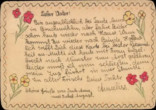 Handgemalt Ak Blumen