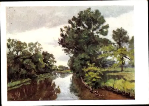 Künstler Ak Balcke, Robert, Cottbus, Spreeblick von der Hindenburgbrücke