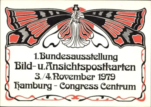Schmetterling Ak 1. Bundesausstellung Bild und Ansichtspostkarten November 1979, Hamburg