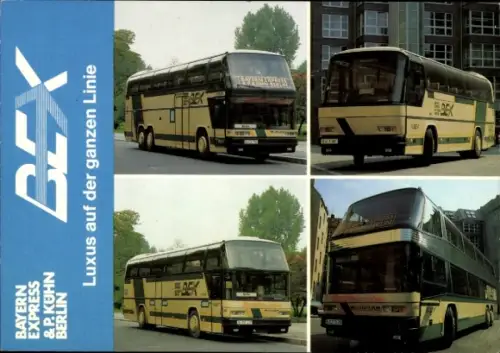 Ak Berlin, BEX-Luxusbusse, Reklame