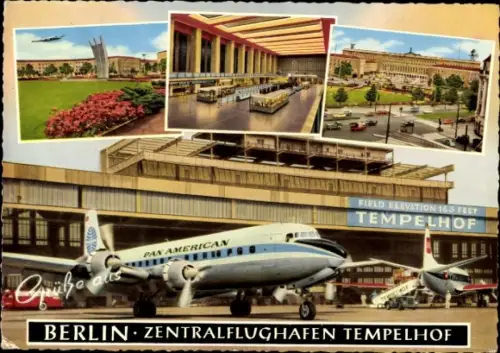 Ak Berlin Tempelhof, Passagierflugzeug, Pan American, Flughafen