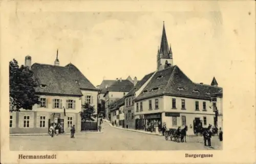 Ak Sibiu Nagyszeben Hermannstadt Rumänien, Burgergasse