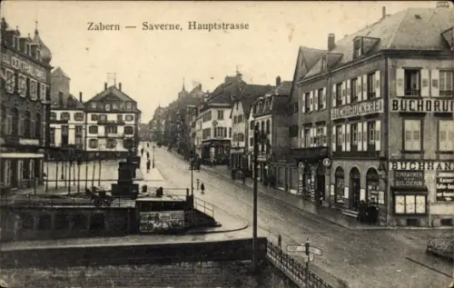 Ak Saverne Zabern Alsace Bas Rhin, Hauptstraße, Buchdruckerei