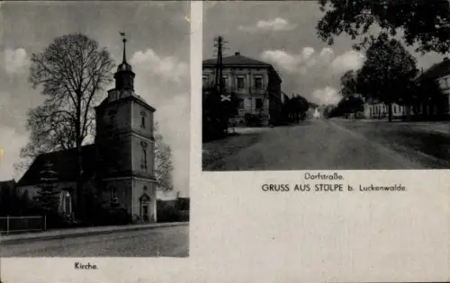 Ak Stülpe in der Mark, Dorfstraße, Kirche