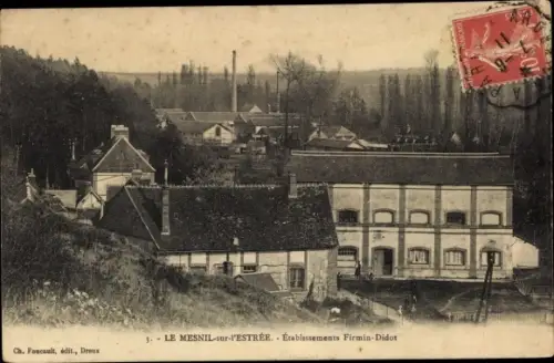 Ak Mesnil sur l’Estrée Eure, Établissements Firmin Didot