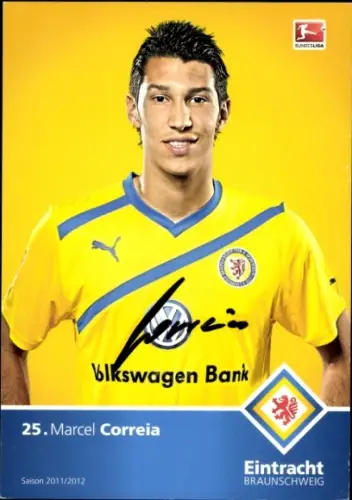 Autogrammkarte Fußballer Marcel Correia, Eintracht Braunschweig, Autogramm