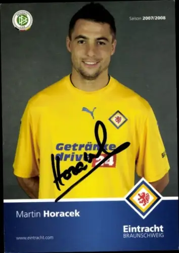 Autogrammkarte Fußballer Martin Horacek, Eintracht Braunschweig, Autogramm