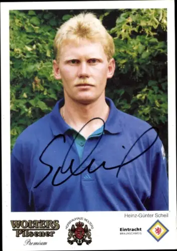 Autogrammkarte Fußballer Heinz Günter Scheil, Eintracht Braunschweig, Autogramm