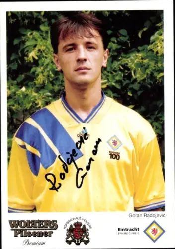 Autogrammkarte Fußballer Goran Radojevic, Eintracht Braunschweig, Portrait, Autogramm