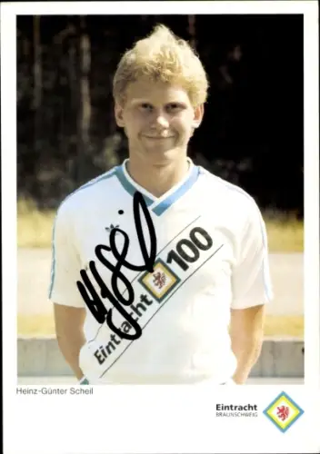 Autogrammkarte Fußballer Heinz Günther Scheil, Eintracht Braunschweig, Autogramm