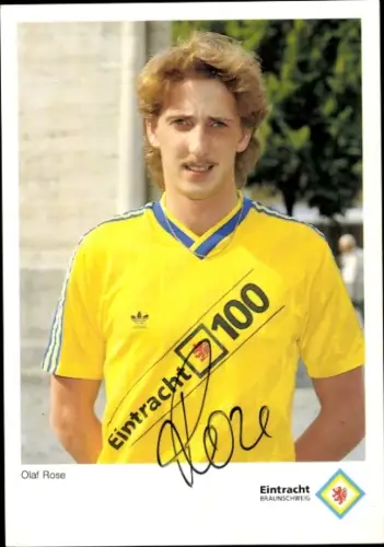 Autogrammkarte Fußballer Olaf Rose, Eintracht Braunschweig, Autogramm