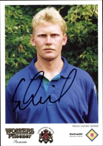Autogrammkarte Fußballer Heinz Günter Scheil, Eintracht Braunschweig, Autogramm