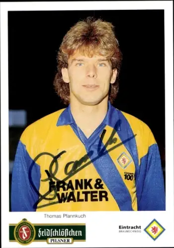 Autogrammkarte Fußballer Thomas Pfannkuch, Eintracht Braunschweig, Autogramm