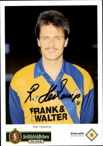 Autogrammkarte Fußballer Ralf Heskamp, Eintracht Braunschweig, Autogramm