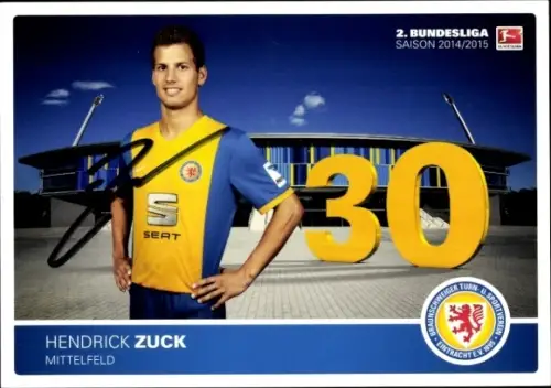 Autogrammkarte Fußballer Hendrick Zuck, Eintracht Braunschweig, Autogramm