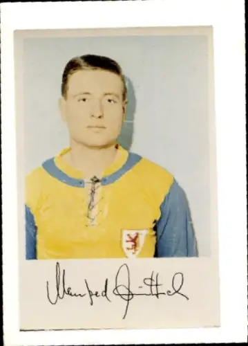 Autogrammkarte Fußballer Manfred Wuttich, Eintracht Braunschweig, Autogramm