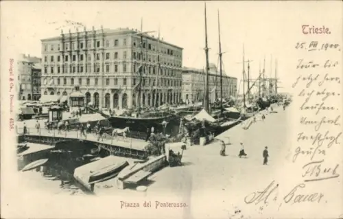 Ak Triest Trieste Friuli Venezia Giulia, Piazza del Ponterosso