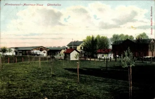 Ak Altmünsterol Montreux-Vieux Elsass Haut Rhin, Güterhallen