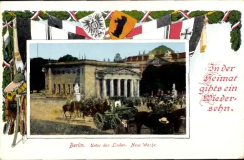 Wappen Passepartout Ak Berlin Mitte, Unter den Linden, Neue Wache