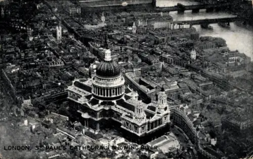 Ak London City, St Paul's Cathedral, Luftbild