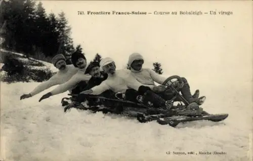 CPA Frontière Franco-Suisse, Course au Bobsleigh, Un virage