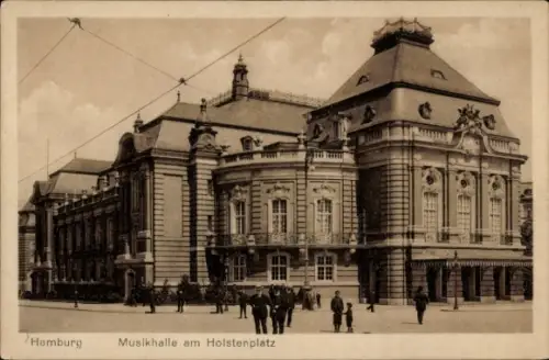 Ak Hamburg, Musikhalle vor dem Holstentor, Passanten