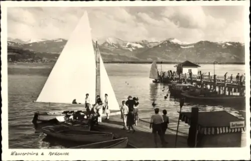 Ak Wasserburg am Bodensee Schwaben, Segelboote, Boote